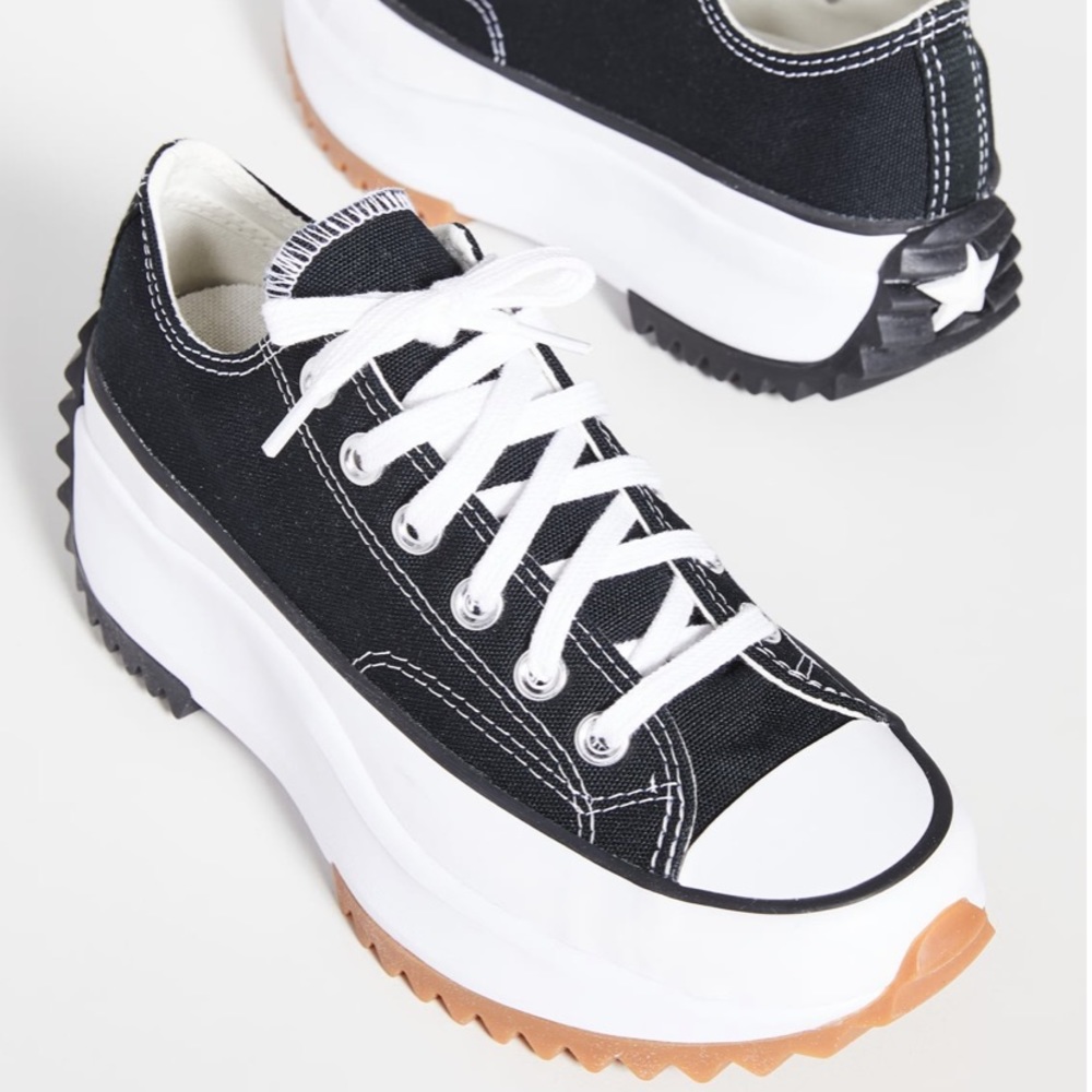 Converse Platform Sneakers Black low top Size 9.5 Shoes